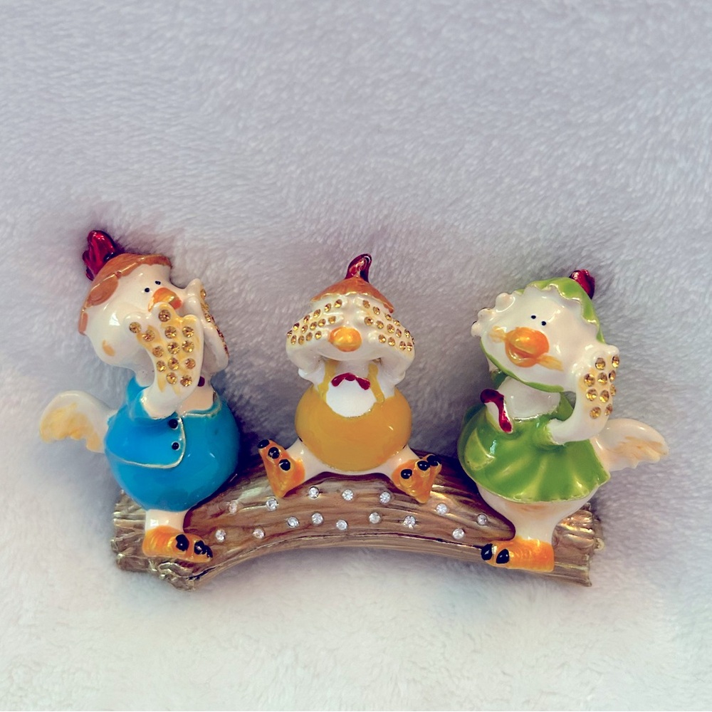 Keren Kopal “Three Ducks” trinket box decorated with/ Austrian crystals